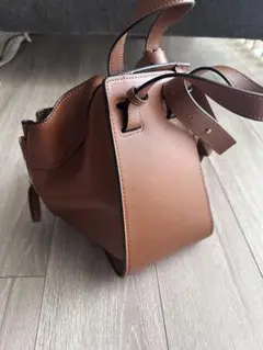 キャメル　本革　ハンドバッグ　ハンモック