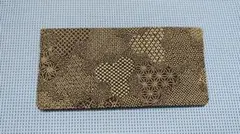 白漆寄せ小紋文様の印伝の長財布 未使用品　レトロ