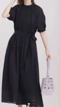 【美品】ナノユニバース ロングワンピース ブラック サイズ36