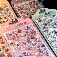 ぷっくり3Dシール Delicious デコシール 4枚セットまとめ売り
