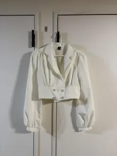 ホワイト クロップドシャツ