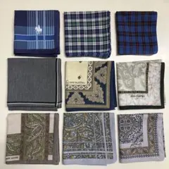 紳士ハンカチ９枚　訳あり