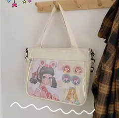 痛バック 痛 トートバッグ ショルダー オタ活 推し活 缶バッチ ぬい 2次元