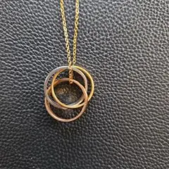 ゴールド 3リング ネックレス