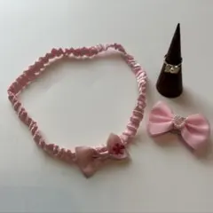 ベビー　ヘアバンド　ヘアクリップ　指輪　3点セット