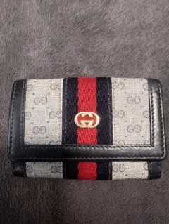 良品】グッチ GUCCI 6連キーケース シェリーライン GGスプリーム