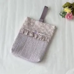 リバティ生地 ペイザンヌ ラベンダー ヌビ 上履き入れ