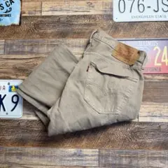 Levi's 501 カラーデニムパンツ ベージュ W36 古着 L相当のサムネイル