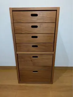 ■送料込■無印 スタッキングシェルフ ウォールナット チェストインサート引出収納のサムネイル
