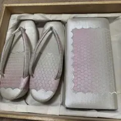 和装用草履とバッグセット シルバー ピンク