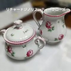 Rechard Ginori 花柄陶器クリーマー とシュガーポットセット