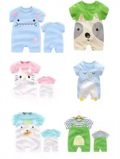 ベビー服 子供服 ロンパース 半袖 カバーオール 新生児服 6-9カ月 赤ちゃん