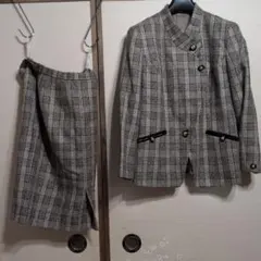 レナウン　レマロン　スカートセットアップ　シルク　ウール？