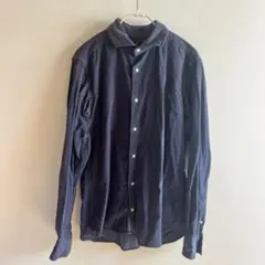 古着　ネイビー コーデュロイ 長袖シャツ