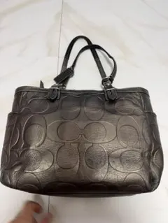 COACH シグネチャー ハンドバッグ メタリック