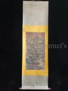 大幅掛軸 丹雪『中国山水図』中国画 紙本 肉筆 掛け軸 w062518 大幅掛軸 丹雪『中国山水図』中国画 紙本 肉筆 掛け軸 w062518