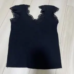 ブラック レース タンクトップ