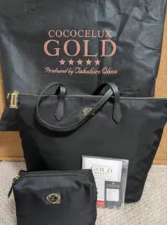 未使用品COCOCELUX GOLD トートバッグブラック ポコノナイロン COCOCELUX GOLD POCONO NYLON ﾄｰﾄﾊﾞｯｸﾞL | material,pocono