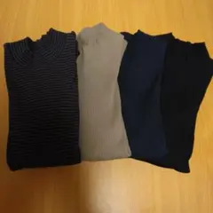 4枚　ユニクロ　リブハイネックT　長袖　ナチュラン　無印良品　gu SM2