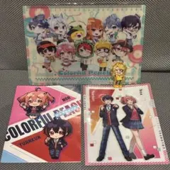 カラフルピーチ ①下敷き ②クリアファイル ③ノート ④アクブロ