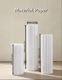 白い紙製ディスプレイスタンド 3点セット 結婚式 ウェルカムスペース 美品】ウェルカムスペース ディスプレイスタンド 3個セット 高さ違い