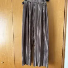 ブラウンストライプ ワイドパンツ