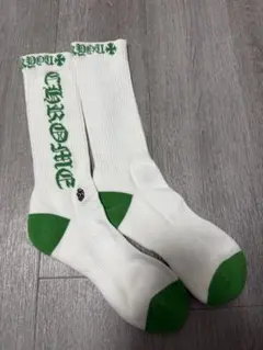 美品】クロムハーツ ソックス Mサイズ 黒×水色 靴下 正規品 ダガー