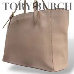【良品】トリーバーチ　トートバッグ　ピンク　ロゴ金具　肩掛け　PVC レザー