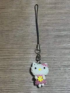 サンリオ　キティ　ビーズ　ストラップ　レトロ