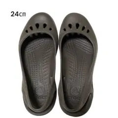 crocsクロックスマリンディフラットシューズ ブラウンW8 24㎝　軽量のサムネイル
