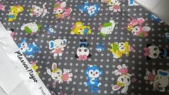 動物キャラクター 水玉模様 綿生地 　昭和レトロ