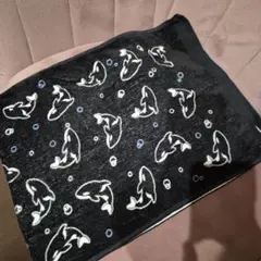 神戸須磨シーワールド　オリジナルマフラータオル　シャチ　黒