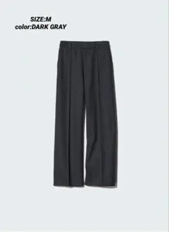 ユニクロ　UNIQLO ブラッシュドジャージーワイドパンツ　ダークグレー　M