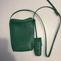 JEANASIS ショルダーバッグ グリーン ミニポーチ付き