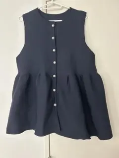 【ayu様専用】 coca スポンディッシュペプラムベスト ネイビー Mサイズ