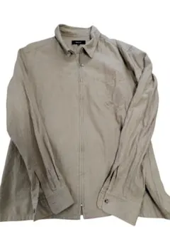 COMME CA ISM ベージュ ジップアップシャツ Lサイズ 古着綿100%