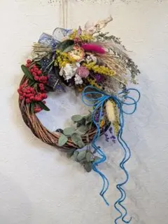 ドライフラワーリース インテリア