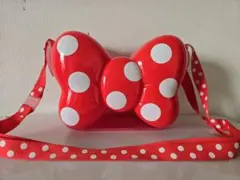 ディズニー　ミニーちゃん　リボン型ポップコーンバケット　ストラップ有り 美品