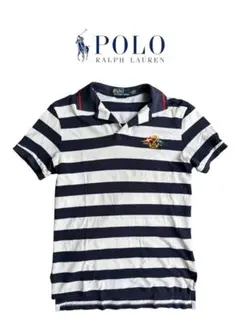 Polo Ralph Laure 半袖ポロシャツ ネイビー×ホワイト Sサイズ