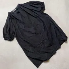 Ray BEAMS チュニック ブラック パフスリーブ ミディ丈 カジュアル