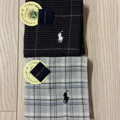 ポロ刺繍ロゴ付きハンカチ2枚セット　メンズ　ラルフローレン