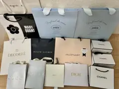 ショップ袋セット（GUCCI, CHANEL, DIORなど）16点