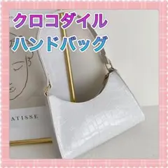 ZARA ハンドバッグ　クロコダイル　白　ホワイト　韓国　バック　鞄　かばん