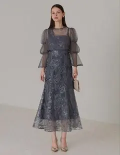 【完売品】LEJAフレアスリーブボレロ花柄刺繍マーメイドドレス