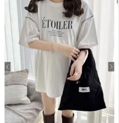 GRL 配色アウトシームロゴプリントTシャツ bo003