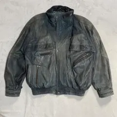 MADDOX イタリア製 レザージャケット ボンバージャケット ラムレザー XL