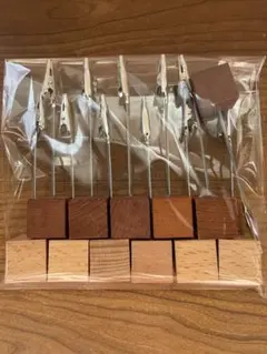 木製 クリップ ス メモクリップ 12個セット メモ カード スタンド 卓上