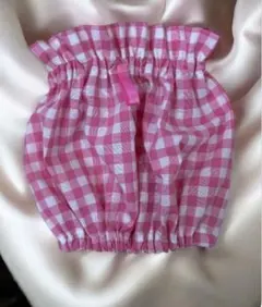 ピンクのチェック！垂れ耳わんちゃん　スヌード　Mサイズ。Lも可能！