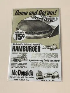 McDonald's マクドナルド ブリキ看板 メタルプレート