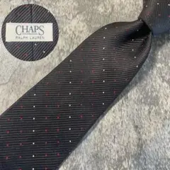 AN366 CHAPS ブラック シルク ネクタイ